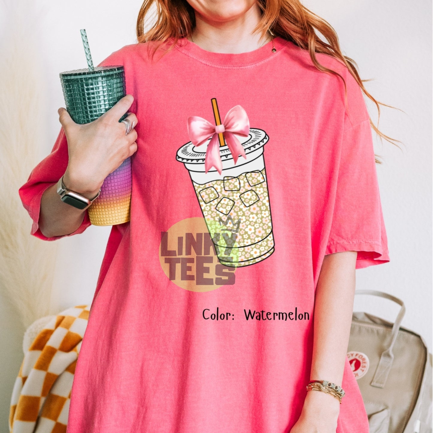 Neutral Floral Coquette Iced Coffee WOMENS | Comfort Colors